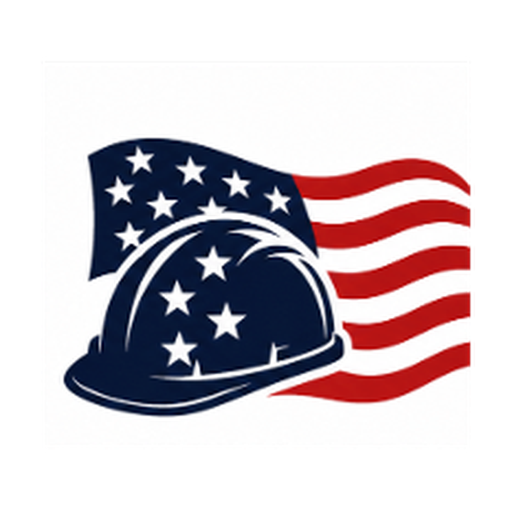 American Trade Certification — hard hat with American flag
